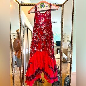Floral Red free people tunic